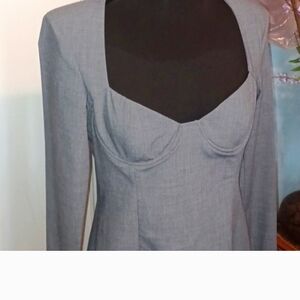 Zara Gray Long-Sleeve Dress